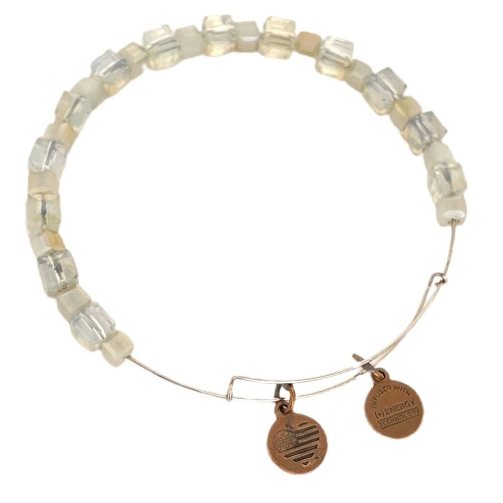 Alex and Ani Square Iridescent Beaded Expandable Wire Bracelet - Picture 2 of 6